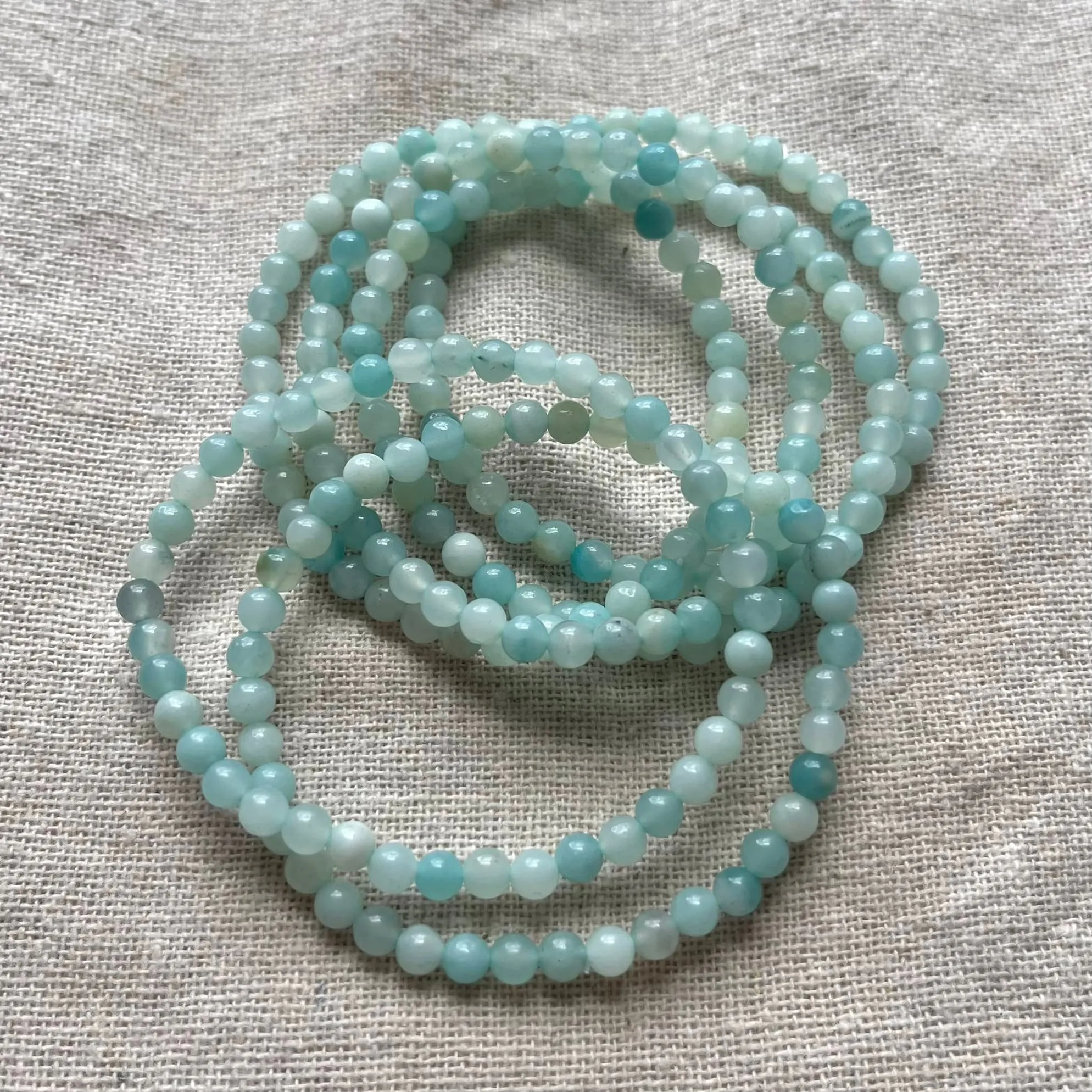 Amazonite 4mm Beaded Bracelet - Peace