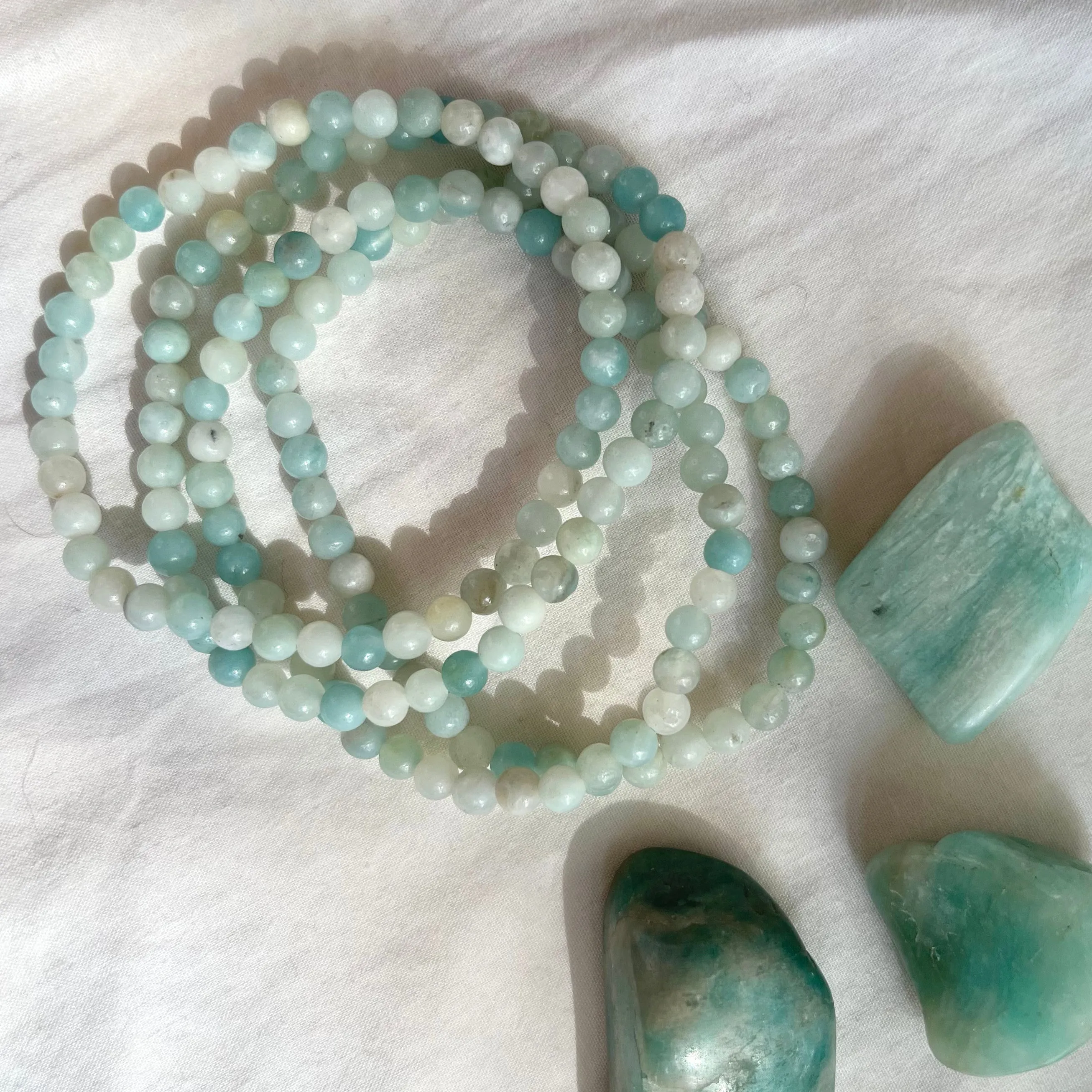 Amazonite 4mm Beaded Bracelet - Peace
