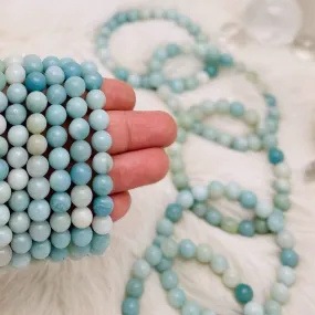 Amazonite 8mm Round Bead Wrist Mala/ Bracelets