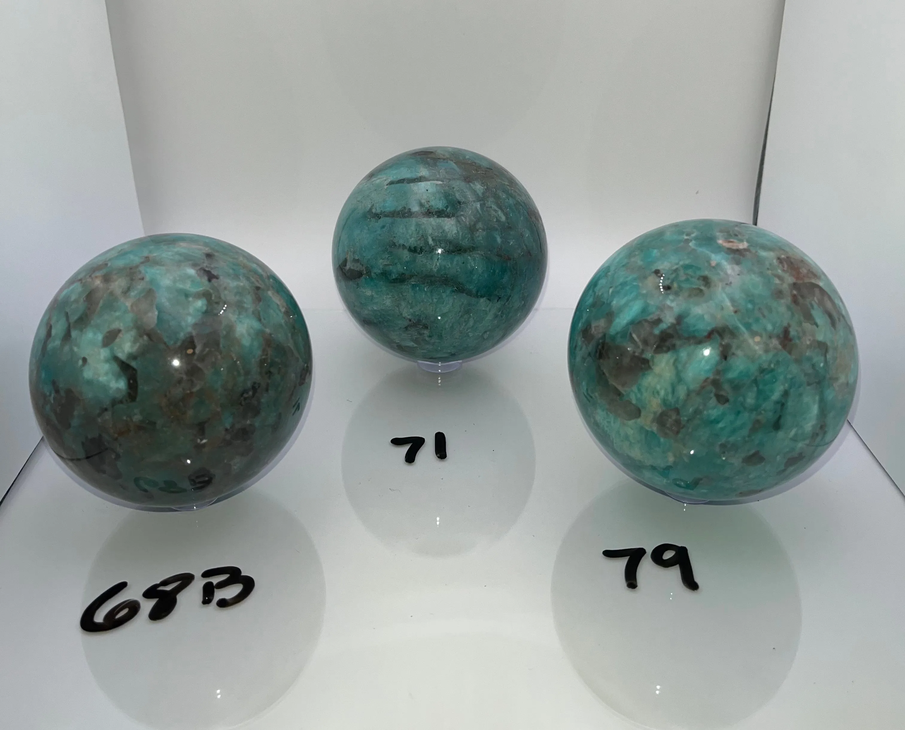 Amazonite Spheres, 2.5inch, Natural