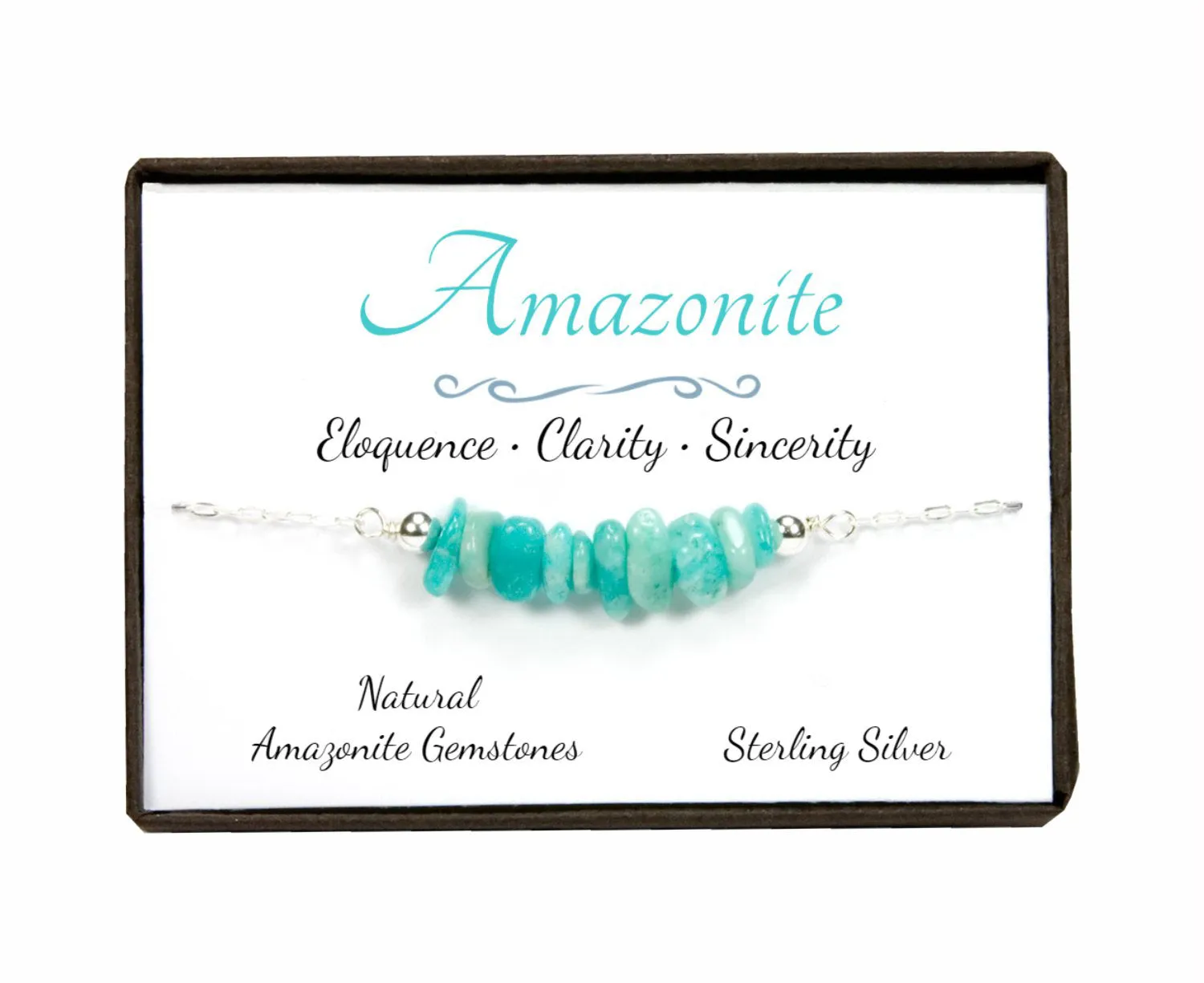 Amazonite Sterling Silver Gemstone Chip Bracelet