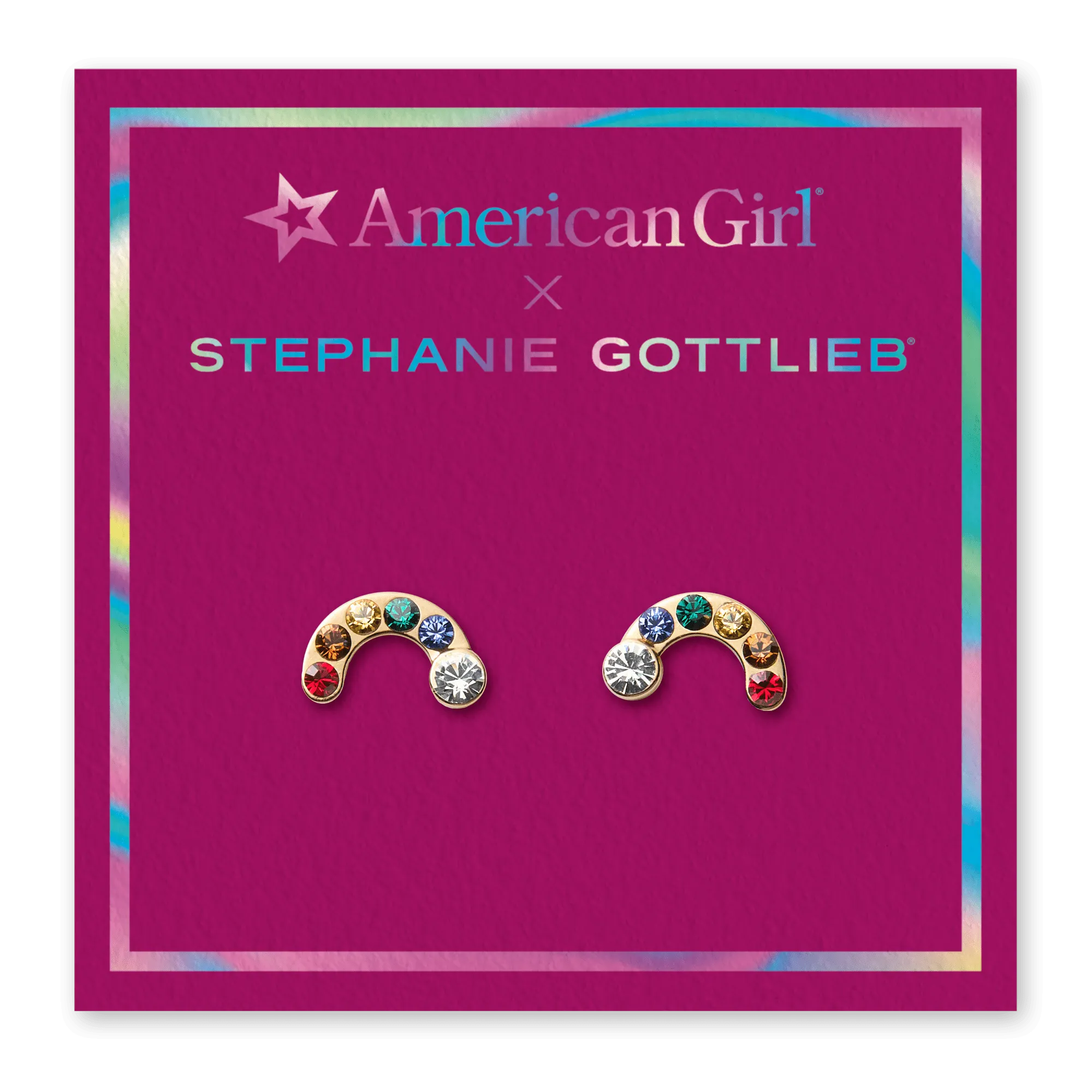 American Girl® x Stephanie Gottlieb Radiant Rainbow Stud Earrings for Girls