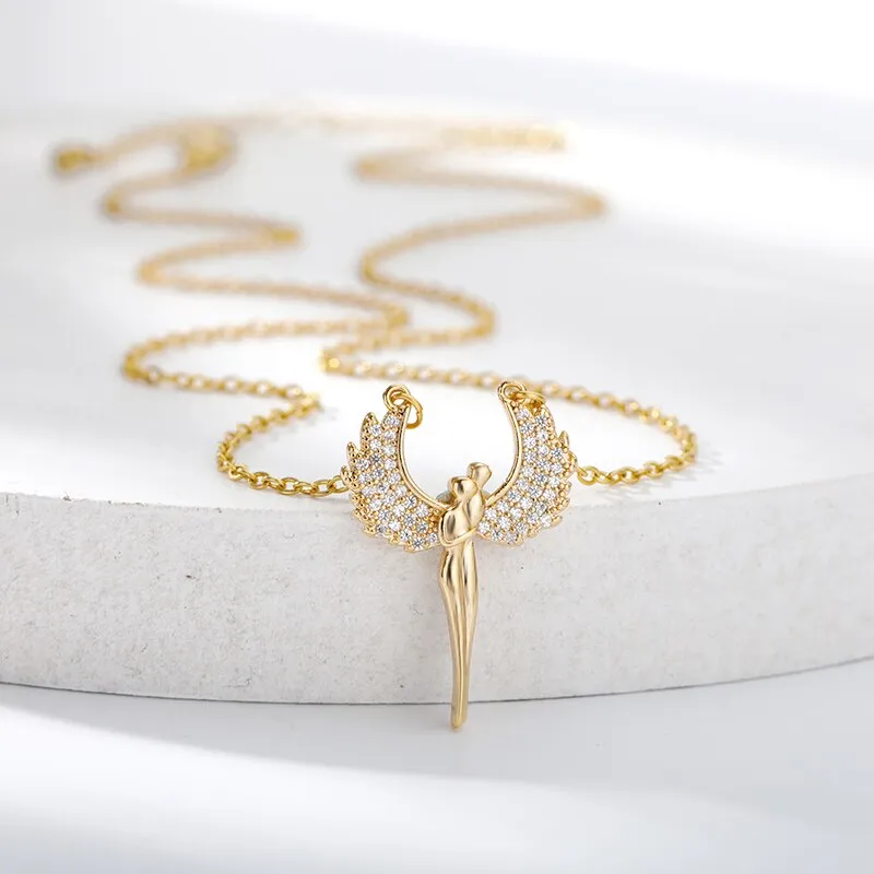 Angel Wings Necklace Gothic Angel Fairy Pendant Couple Necklaces For Women