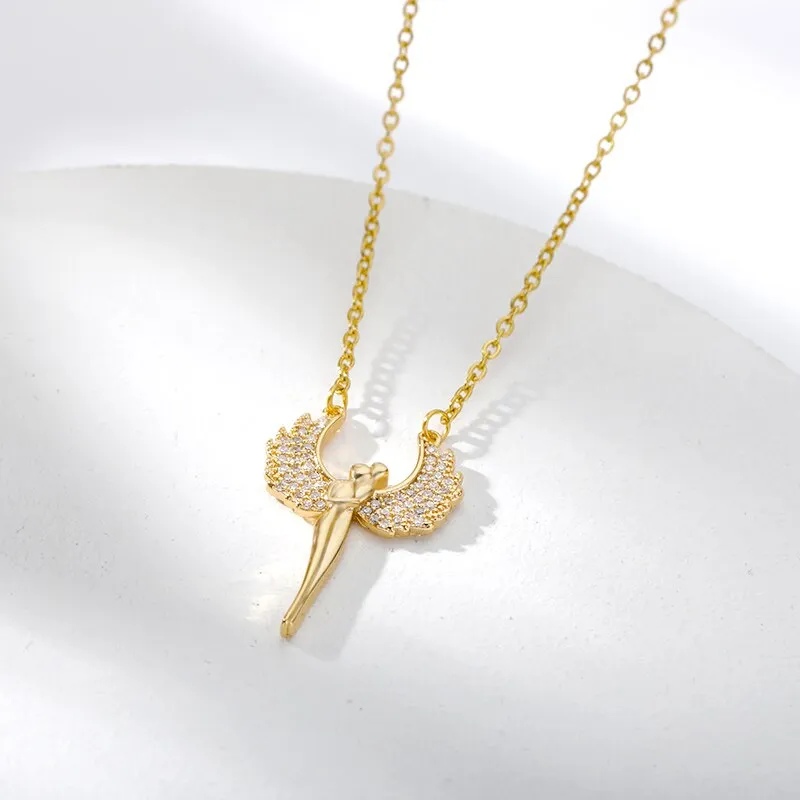 Angel Wings Necklace Gothic Angel Fairy Pendant Couple Necklaces For Women