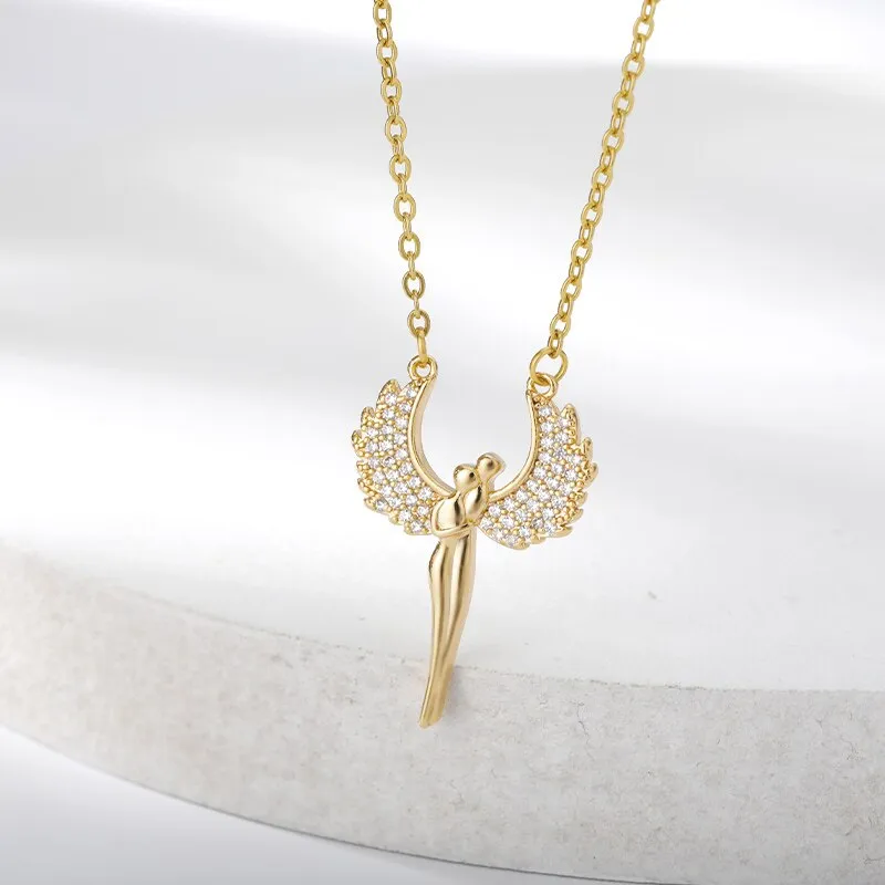 Angel Wings Necklace Gothic Angel Fairy Pendant Couple Necklaces For Women