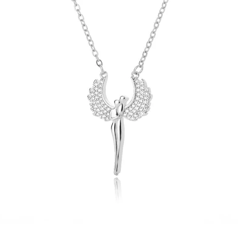 Angel Wings Necklace Gothic Angel Fairy Pendant Couple Necklaces For Women