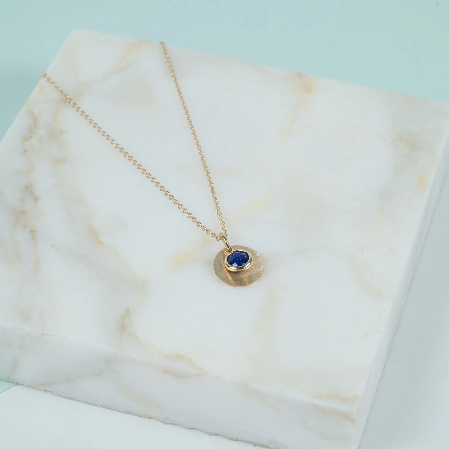 Bali 9ct Gold Lapis Lazuli September Birthstone Necklace