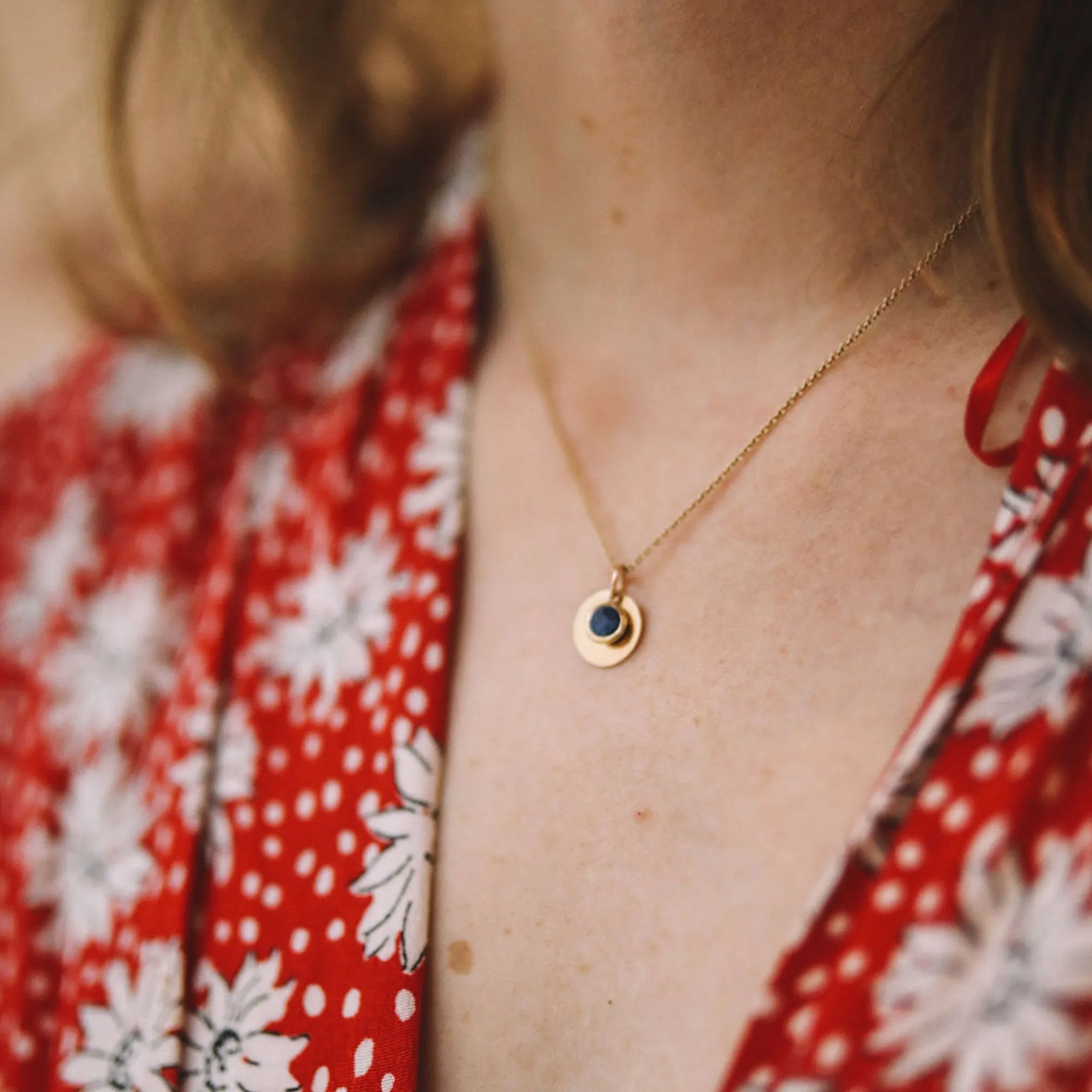 Bali 9ct Gold Lapis Lazuli September Birthstone Necklace