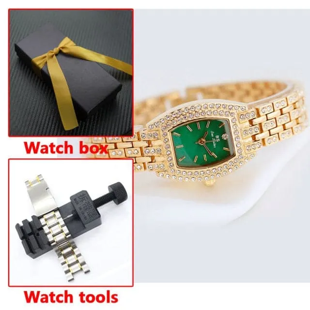BEE SISTER Women's Fine Fashion Premium Quality Oblong Dial Stainless Steel Watch