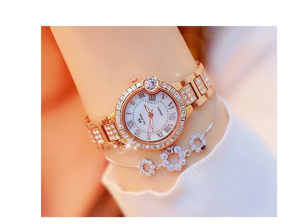 BEE SISTER Women's Fine Fashion Premium Quality Oblong Dial Stainless Steel Watch