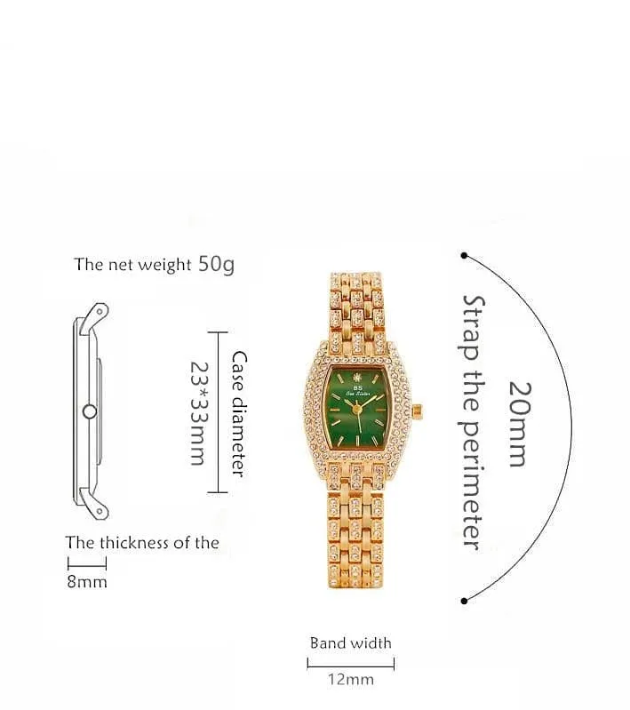 BEE SISTER Women's Fine Fashion Premium Quality Oblong Dial Stainless Steel Watch
