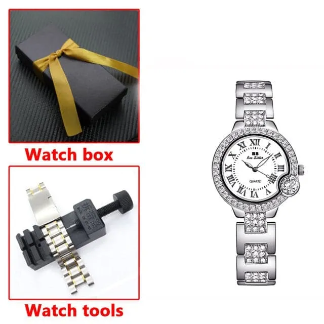 BEE SISTER Women's Fine Fashion Premium Quality Oblong Dial Stainless Steel Watch