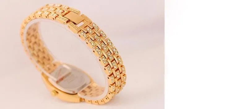 BEE SISTER Women's Fine Fashion Premium Quality Oblong Dial Stainless Steel Watch