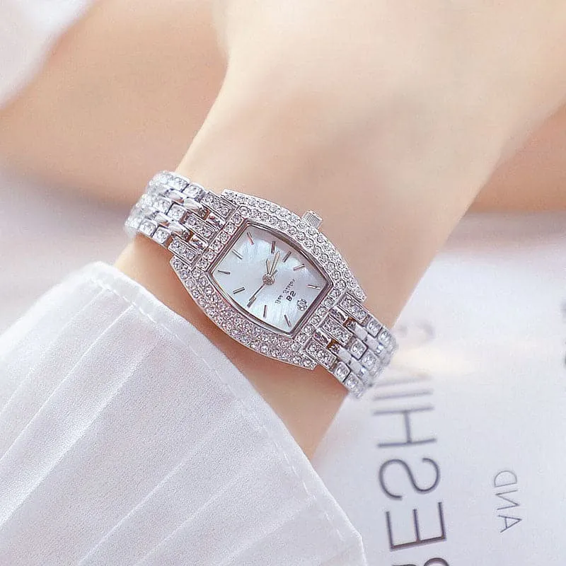 BEE SISTER Women's Fine Fashion Premium Quality Oblong Dial Stainless Steel Watch