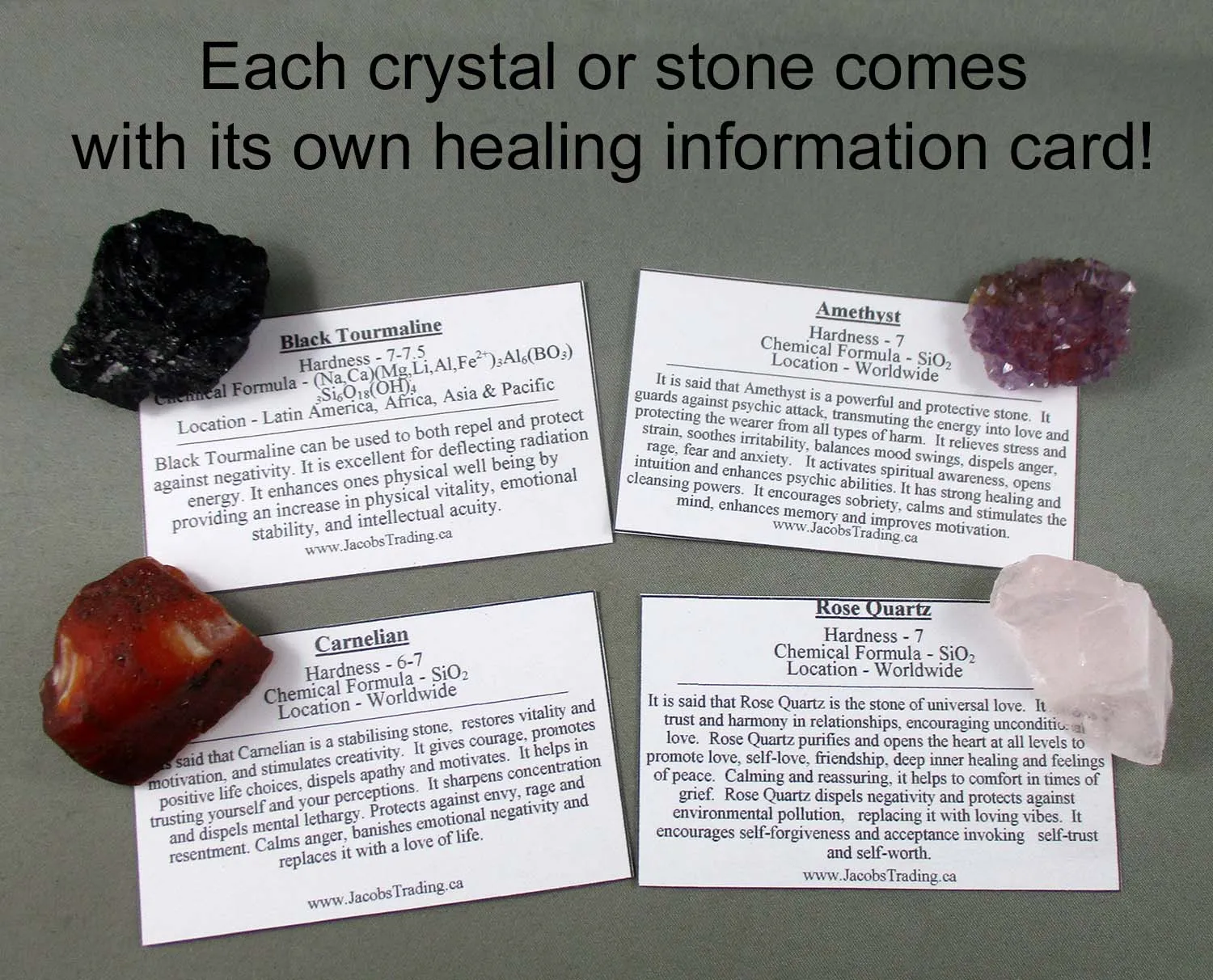 Black Tourmaline & Red Jasper Stones (Large) 3pcs T402