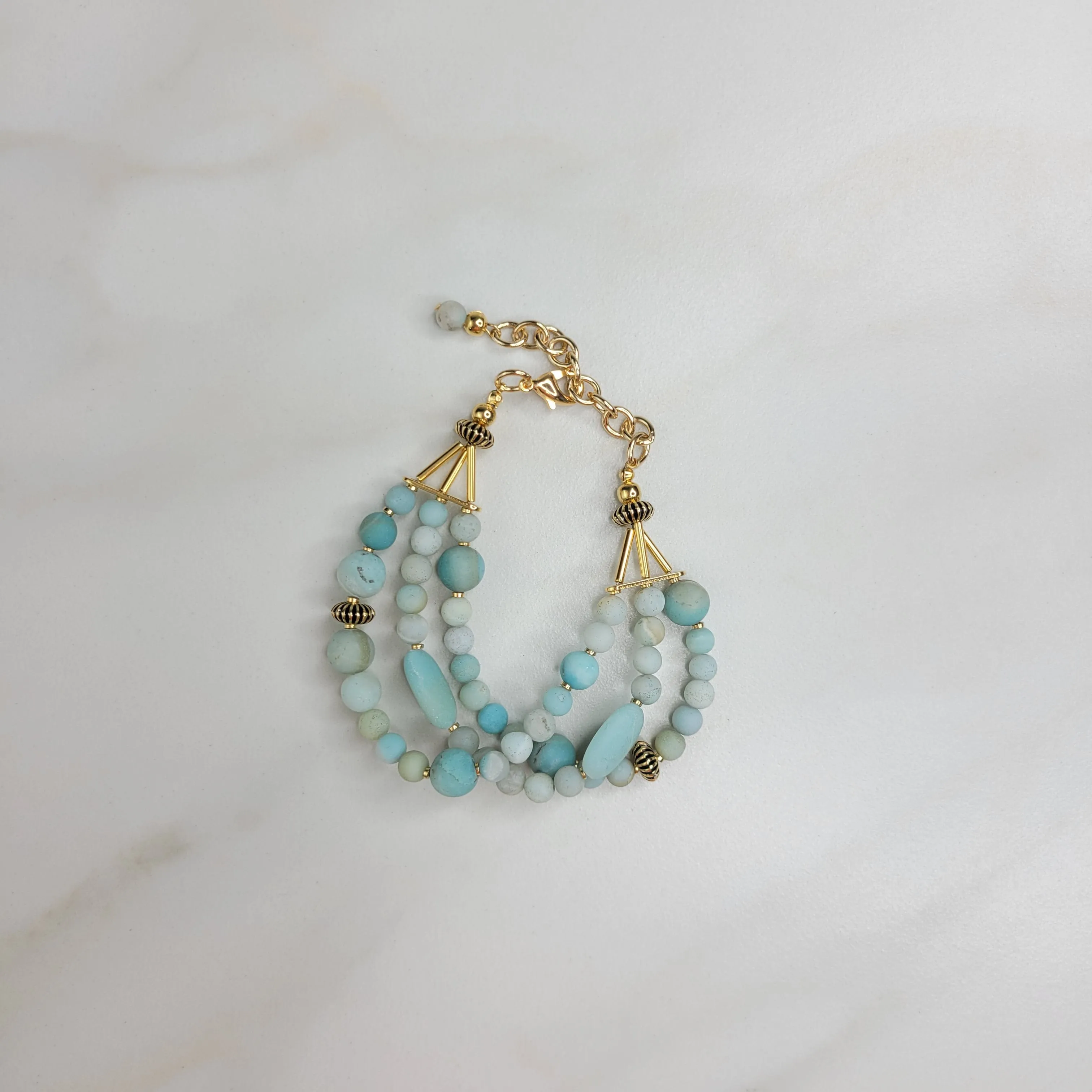 Blue Echo Bracelet Handmade with Amazonite Beads