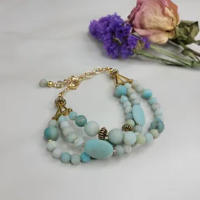 Blue Echo Bracelet Handmade with Amazonite Beads