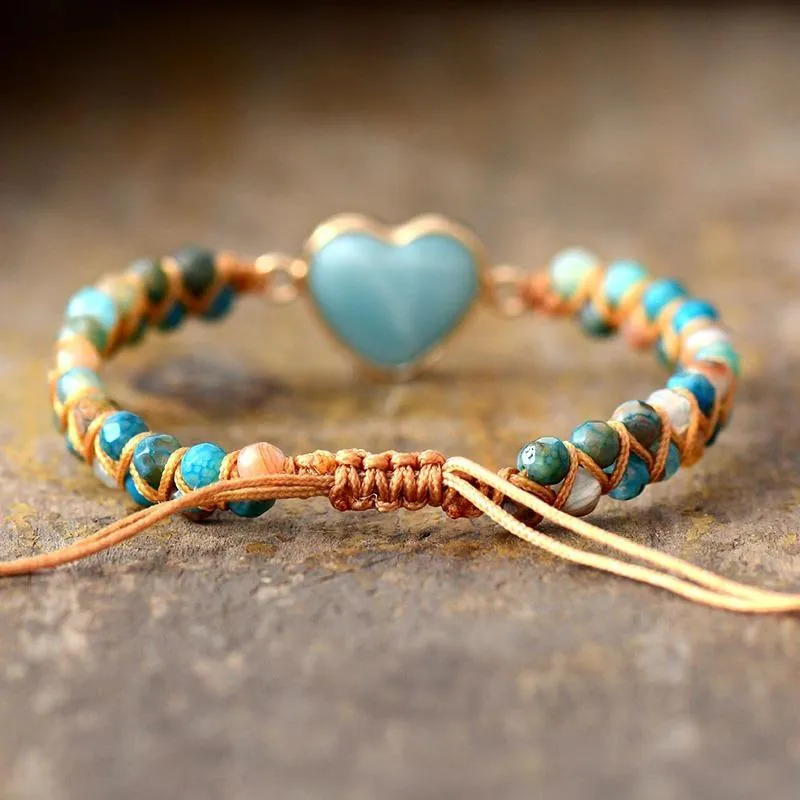 Blue Sky Heart Amazonite Bracelet