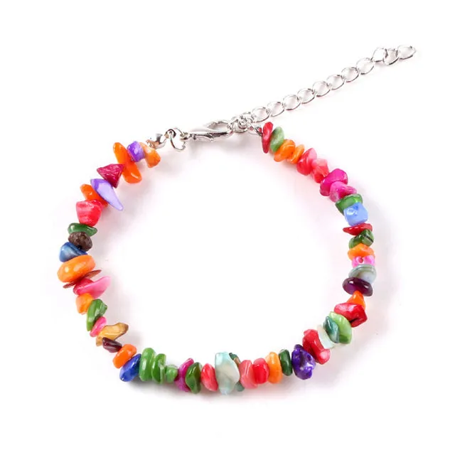 Bohemian Natural Stone Bead Anklet Bracelet