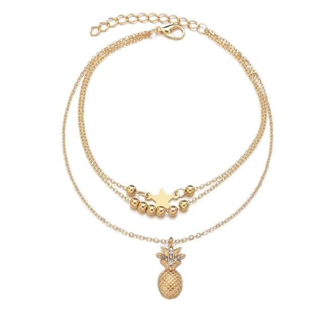 Bohemian Ocean Wave Whale Tail Anklet Bracelets Women