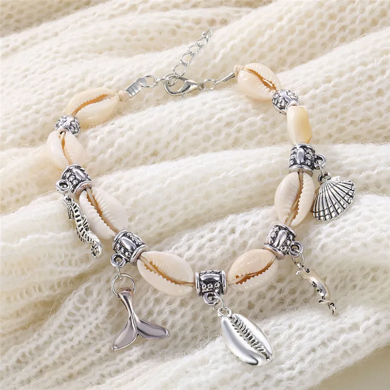 Bohemian Shell Anklets For Women  Vintage Handmade Stone Beads Star Anklet