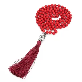Boho 108 Mala Beaded Knotted Semi-precious Stone Jewelry Meditation Declaration