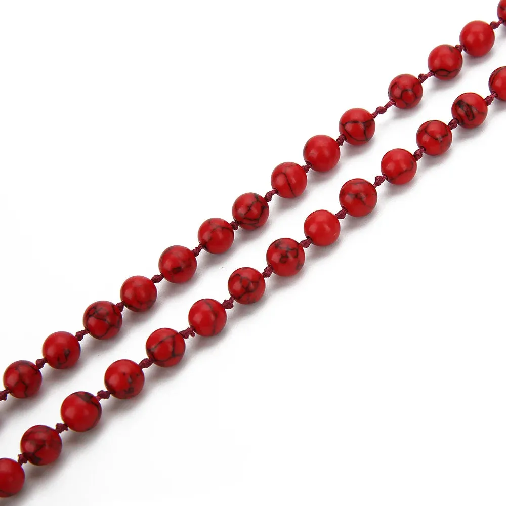 Boho 108 Mala Beaded Knotted Semi-precious Stone Jewelry Meditation Declaration