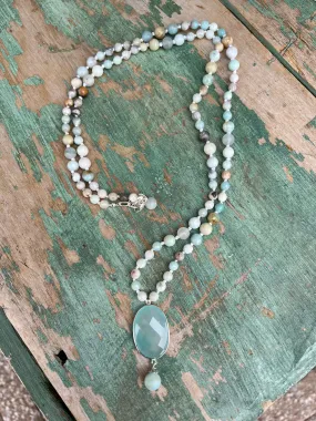 Boho Amazonite, Sterling Silver Necklace!