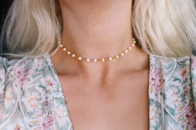 Boho Beach Rosary Beaded Choker Necklace