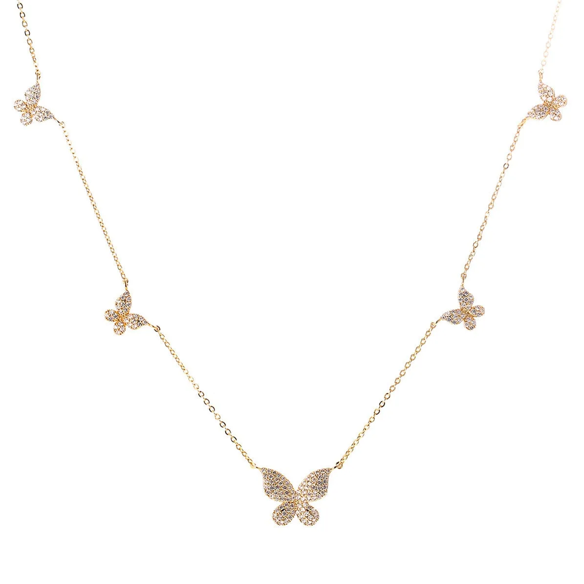 Butterfly Necklace, Gold Plated Butterfly Layer Necklaces