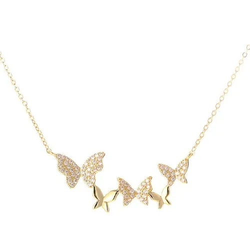 Butterfly Necklace, Gold Plated Butterfly Layer Necklaces