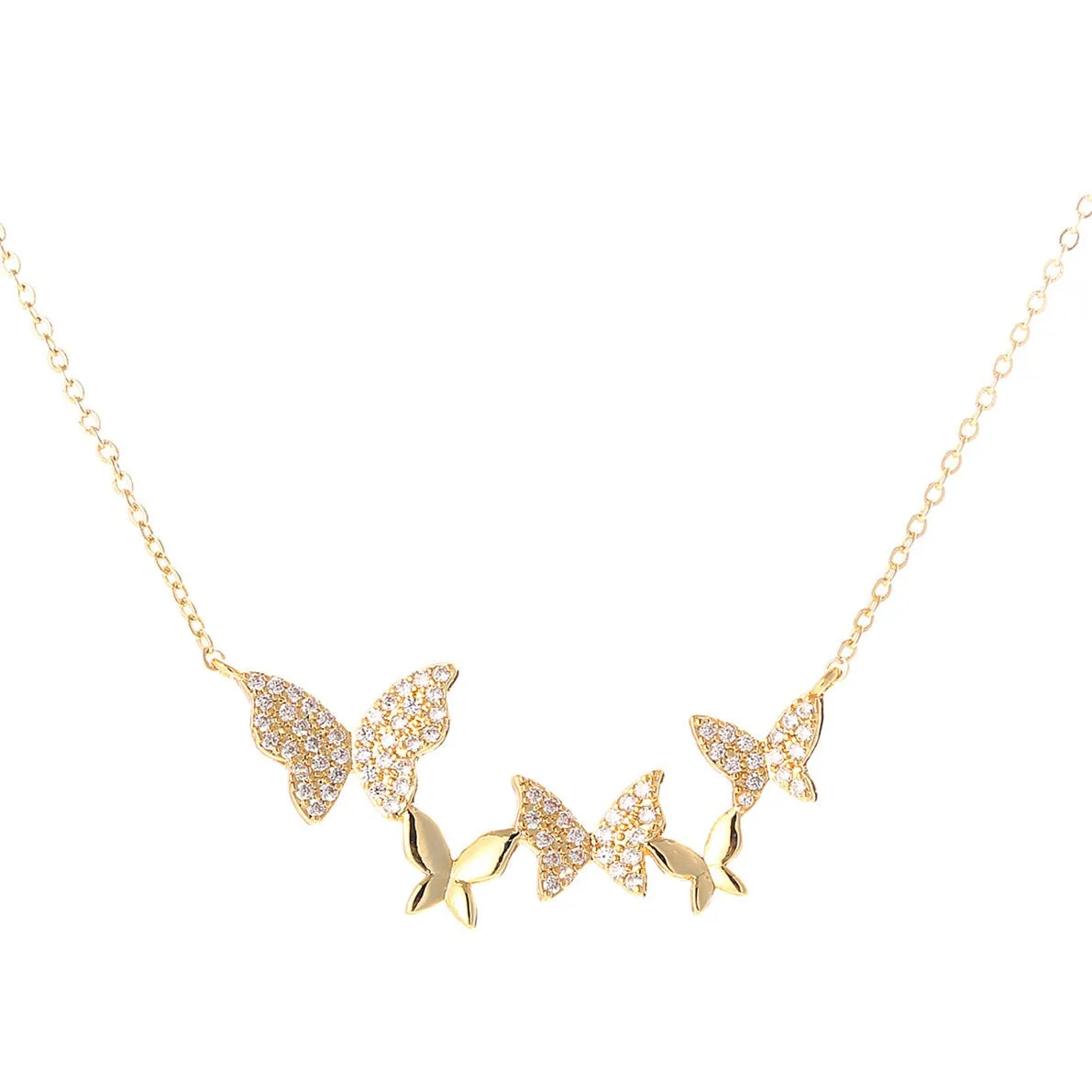 Butterfly Necklace, Gold Plated Butterfly Layer Necklaces