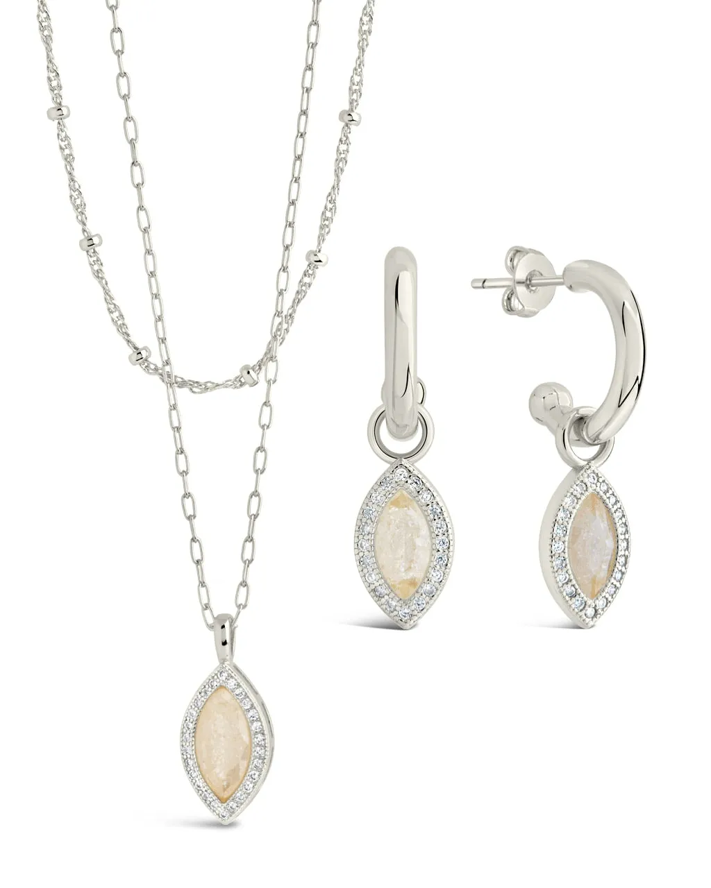 Calla Marquise CZ Charm Matching Set