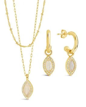 Calla Marquise CZ Charm Matching Set