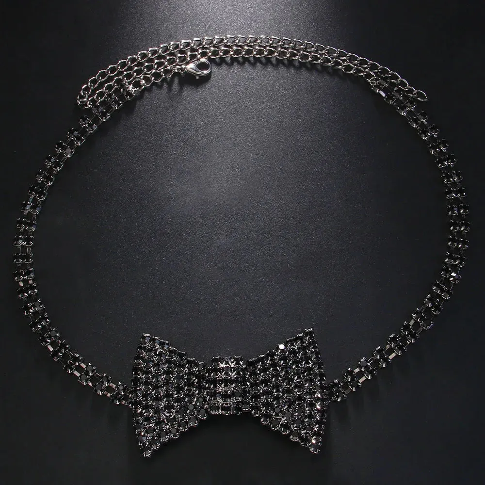 Carrie Crystal Bow Tie Choker Necklace