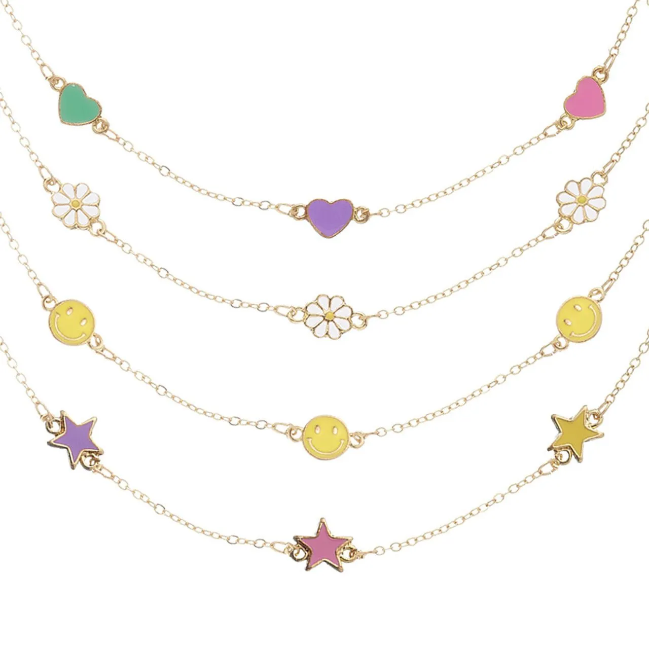 Charm After Charm Necklace - Smiley Faces