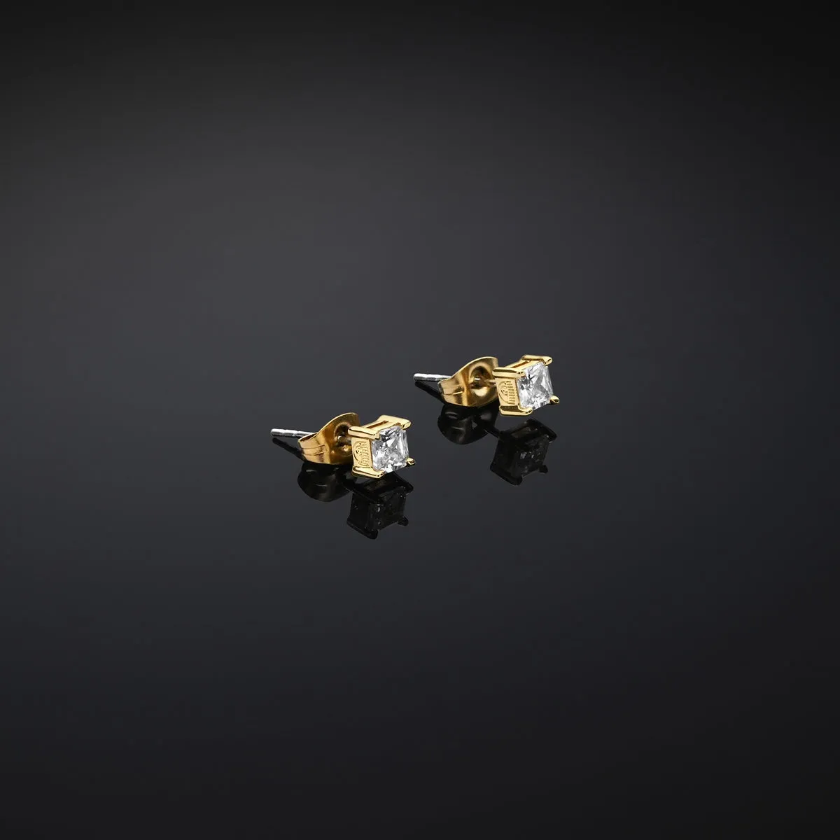 chiara ferragni classic gold plated crystal stud earring 4x4mm