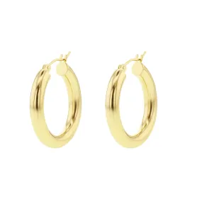 Classic Gold Hoop Earrings - 4x25MM