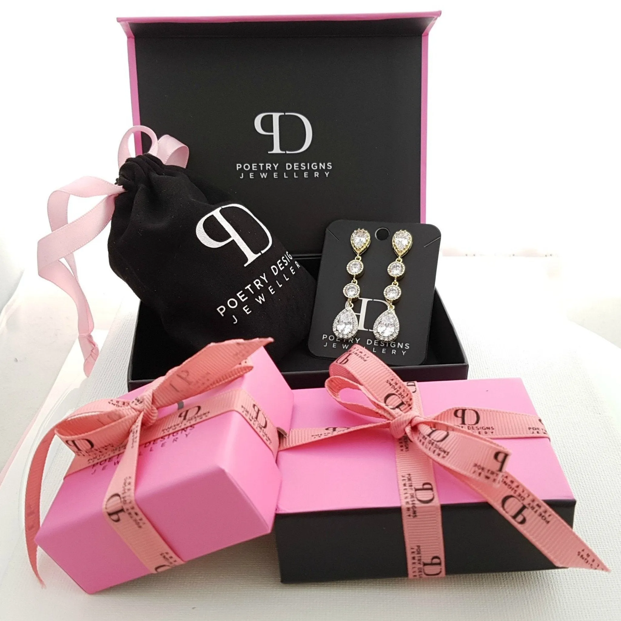 Clip On Bridal Stud Earrings for Weddings,Prom Bridesmaids- Emma