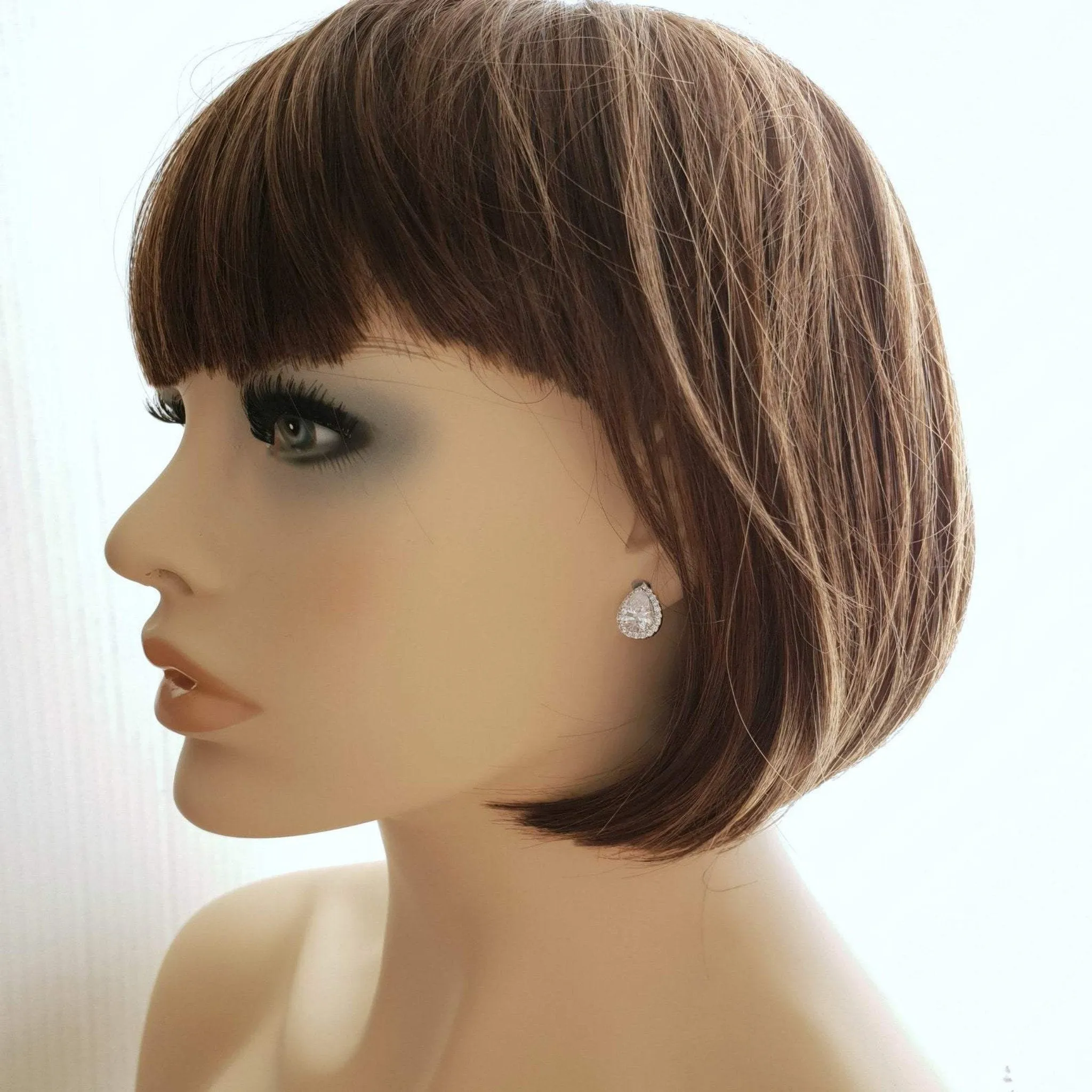 Clip On Bridal Stud Earrings for Weddings,Prom Bridesmaids- Emma