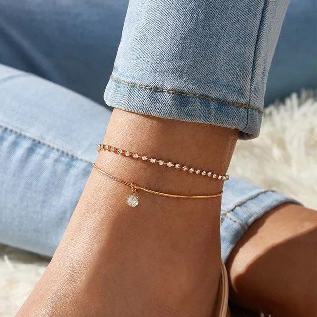 Color Rice Beads Ankle Bracelet Bohemian Mixed Irregular Beads anklets for Women