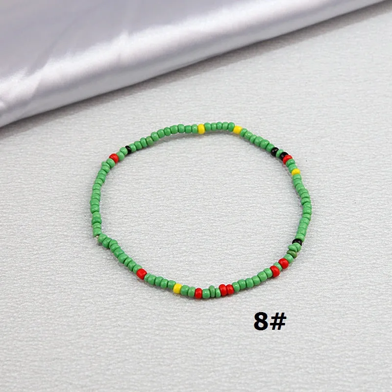 Color Rice Beads Ankle Bracelet