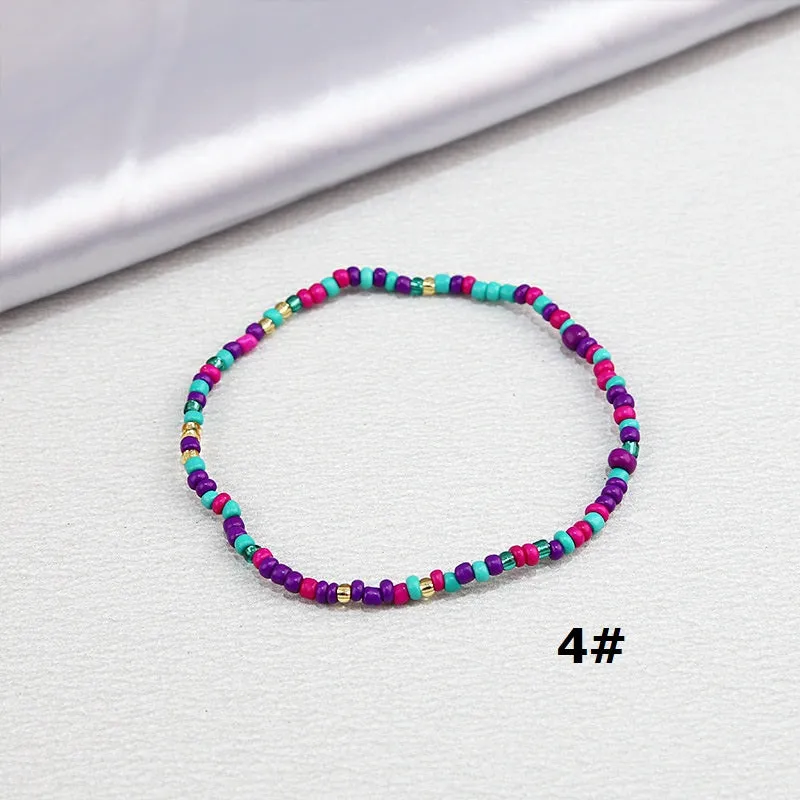 Color Rice Beads Ankle Bracelet