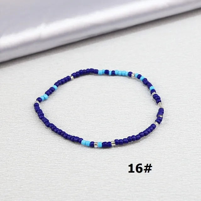 Color Rice Beads Ankle Bracelet