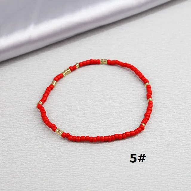 Color Rice Beads Ankle Bracelet