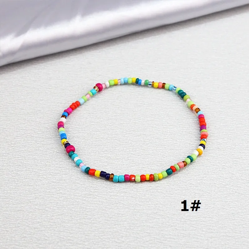 Color Rice Beads Ankle Bracelet