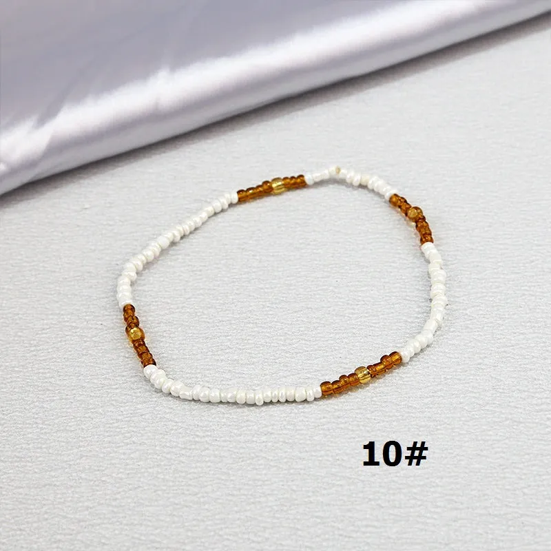 Color Rice Beads Ankle Bracelet