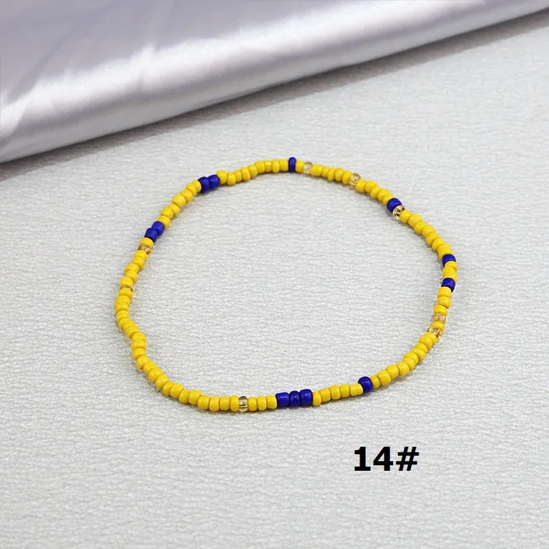Color Rice Beads Ankle Bracelet