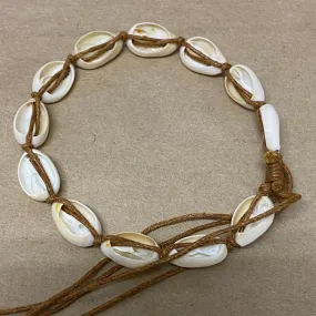 Cowrie Shell Bracelet / Anklet (1) - Large - Tan