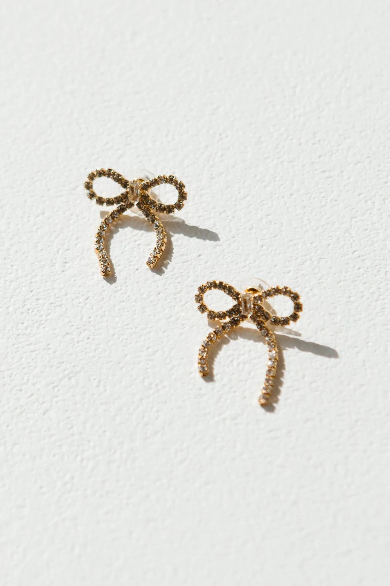 Crystal Bow Stud Earrings
